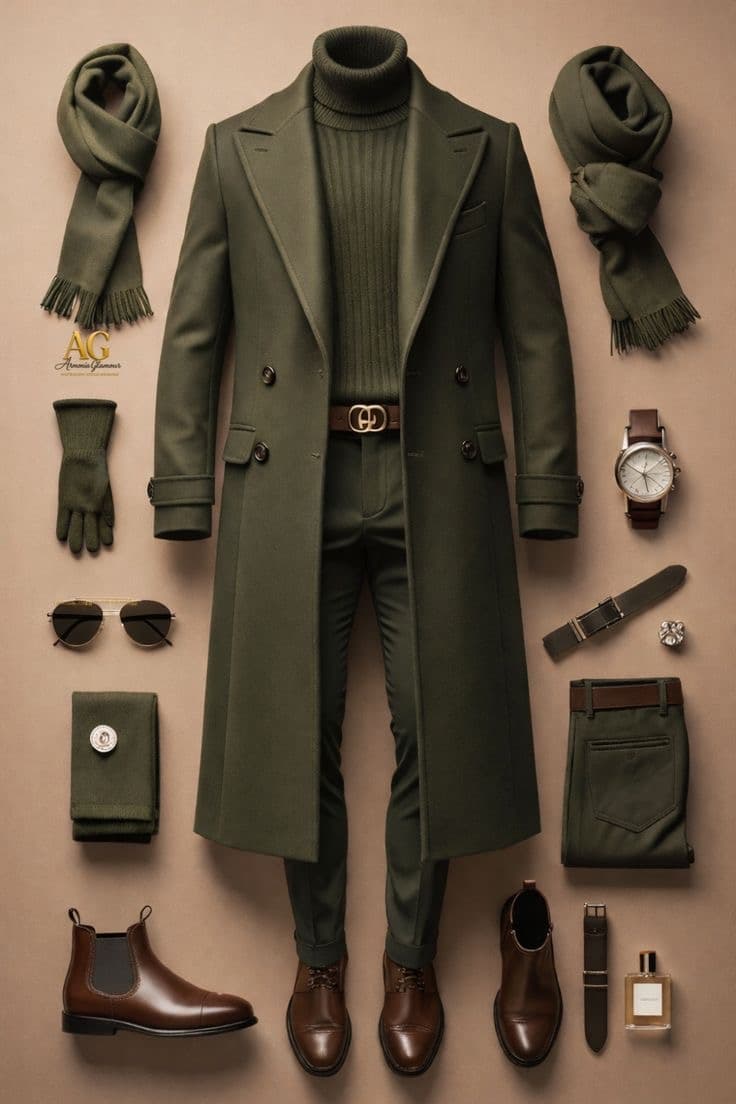 Men’s Signature Luxury Overcoat Ensemble
