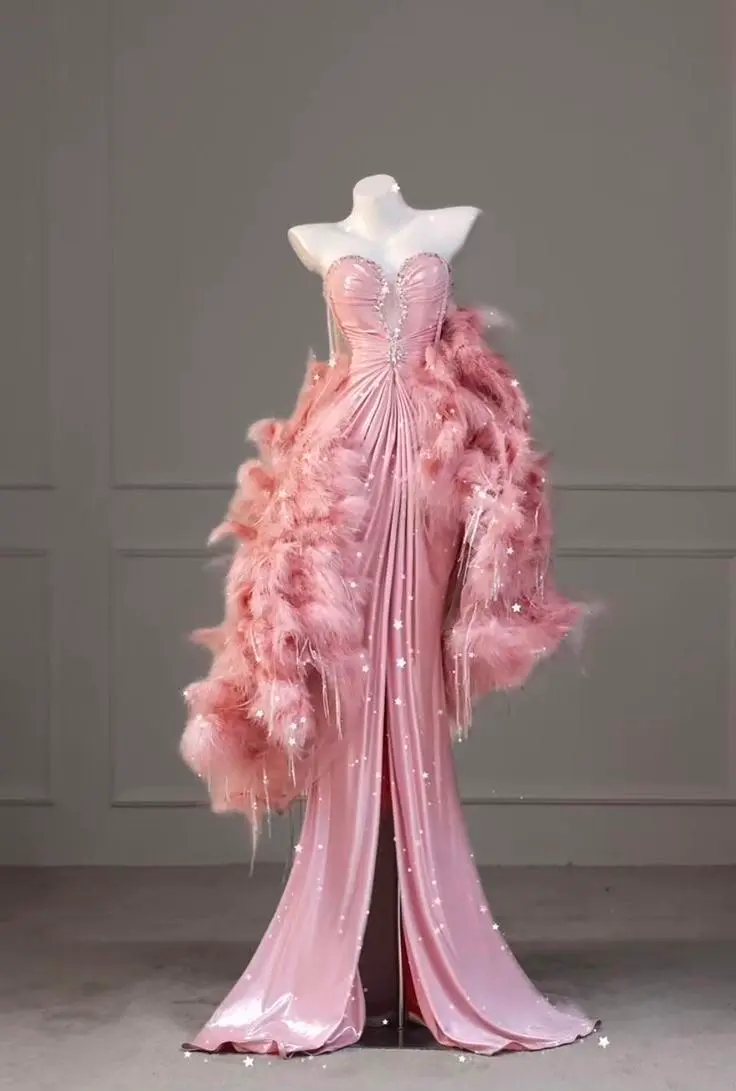 Lavender-to-Pink Ombré Floral Ball Gown